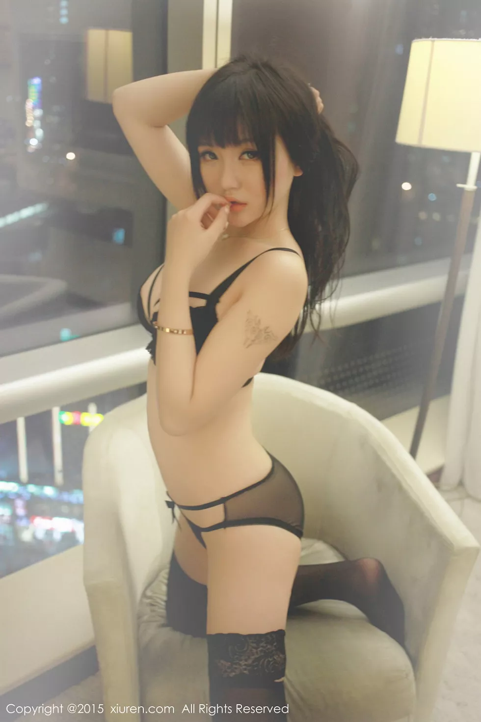 Xgyw.Org_XiuRen第285期_嫩模米妮大萌萌黑色情趣内衣撩人姿势诱惑写真30P