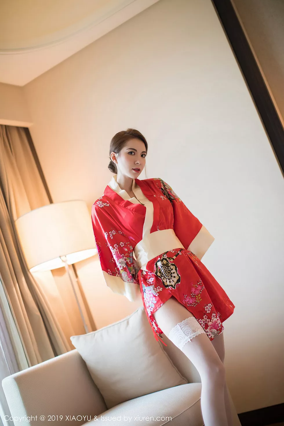 Xgyw.Org_[XiaoYu画语界]Vol.014_女神Carry私房性感红色和服配白色蕾丝袜妩媚诱惑写真53P