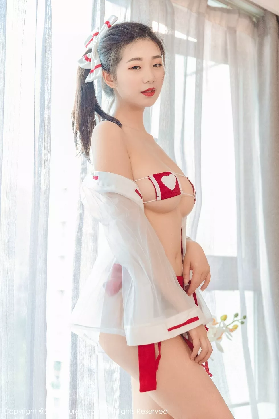 Xgyw.Org_XiuRen第1447期_女神宋-Kiki私房红色三点式内衣配丁字裤惹火诱惑写真48P