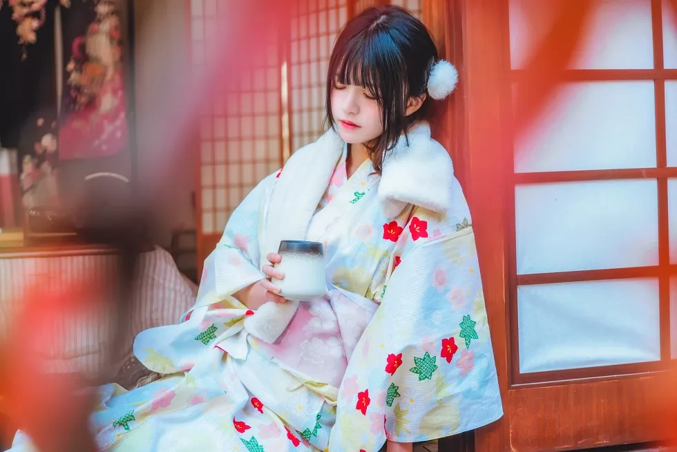 Xgyw.Org_[喵糖映画]Vol.234_花色和服美少女户外红色枫叶下更显清爽迷人写真25P