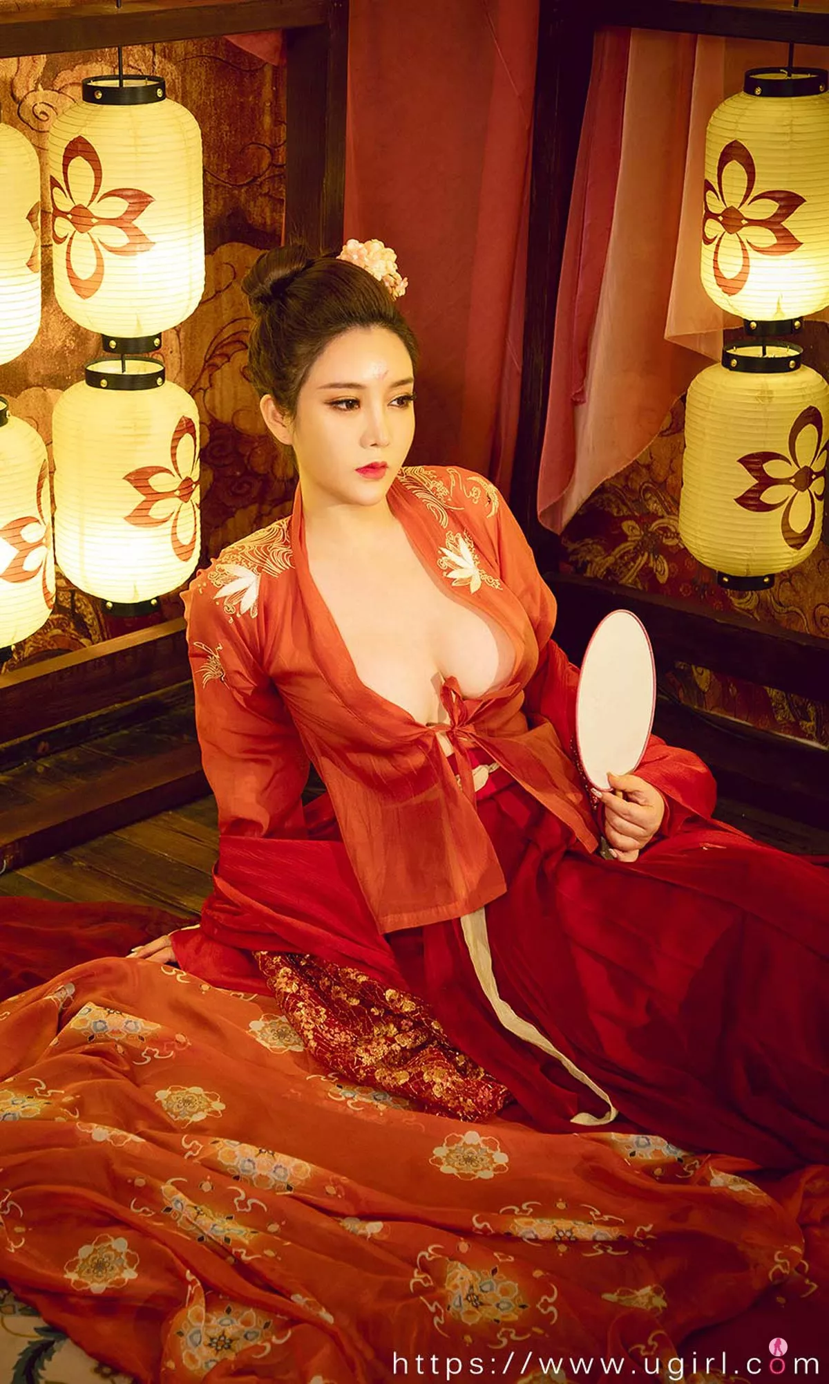 Xgyw.Org_[Ugirls爱尤物]No.2010_嫩模金梓琳私房黑色薄纱服饰+红色霓裳真空透视诱惑写真35P
