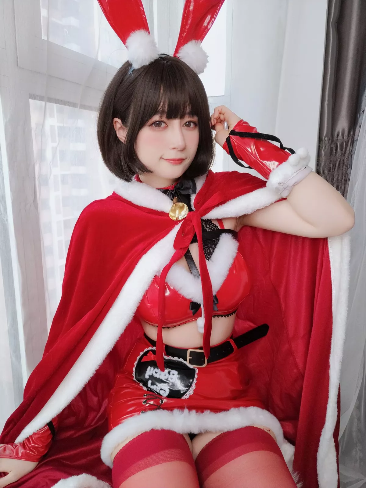 Xgyw.Org_Coser小姐姐白银81圣诞兔女郎主题性感红色服饰配红丝吊袜秀完美身材诱惑写真99P
