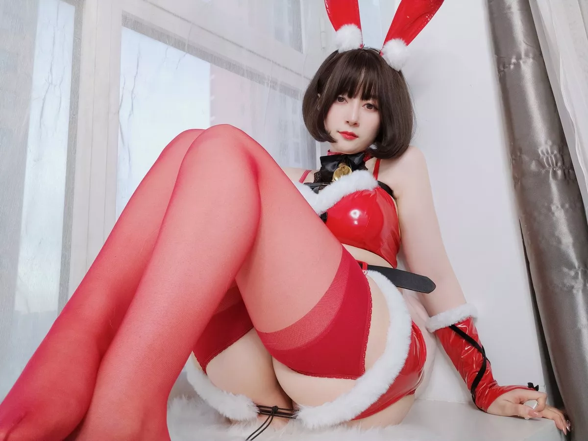 Xgyw.Org_Coser小姐姐白银81圣诞兔女郎主题性感红色服饰配红丝吊袜秀完美身材诱惑写真99P