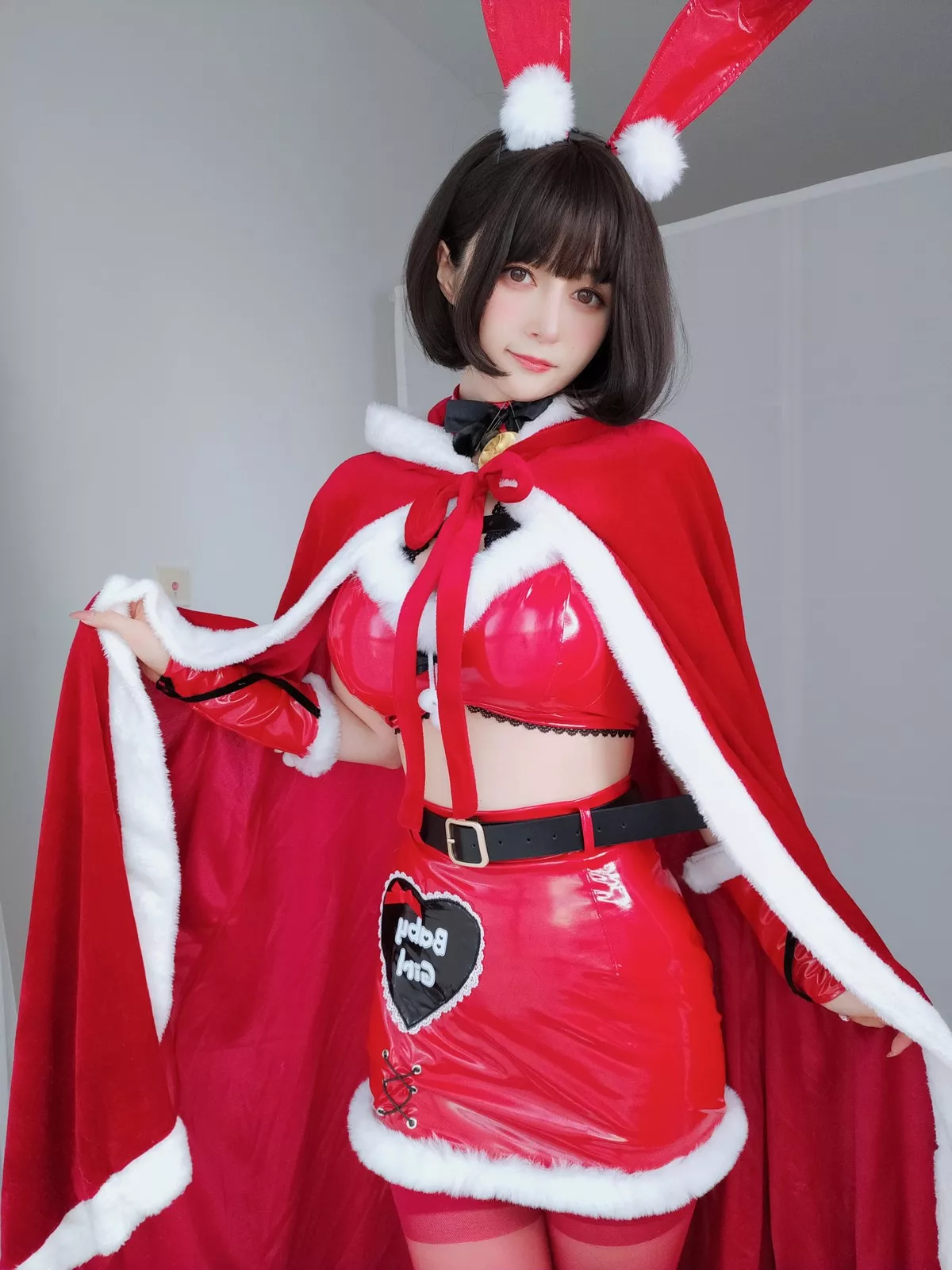 Xgyw.Org_Coser小姐姐白银81圣诞兔女郎主题性感红色服饰配红丝吊袜秀完美身材诱惑写真99P