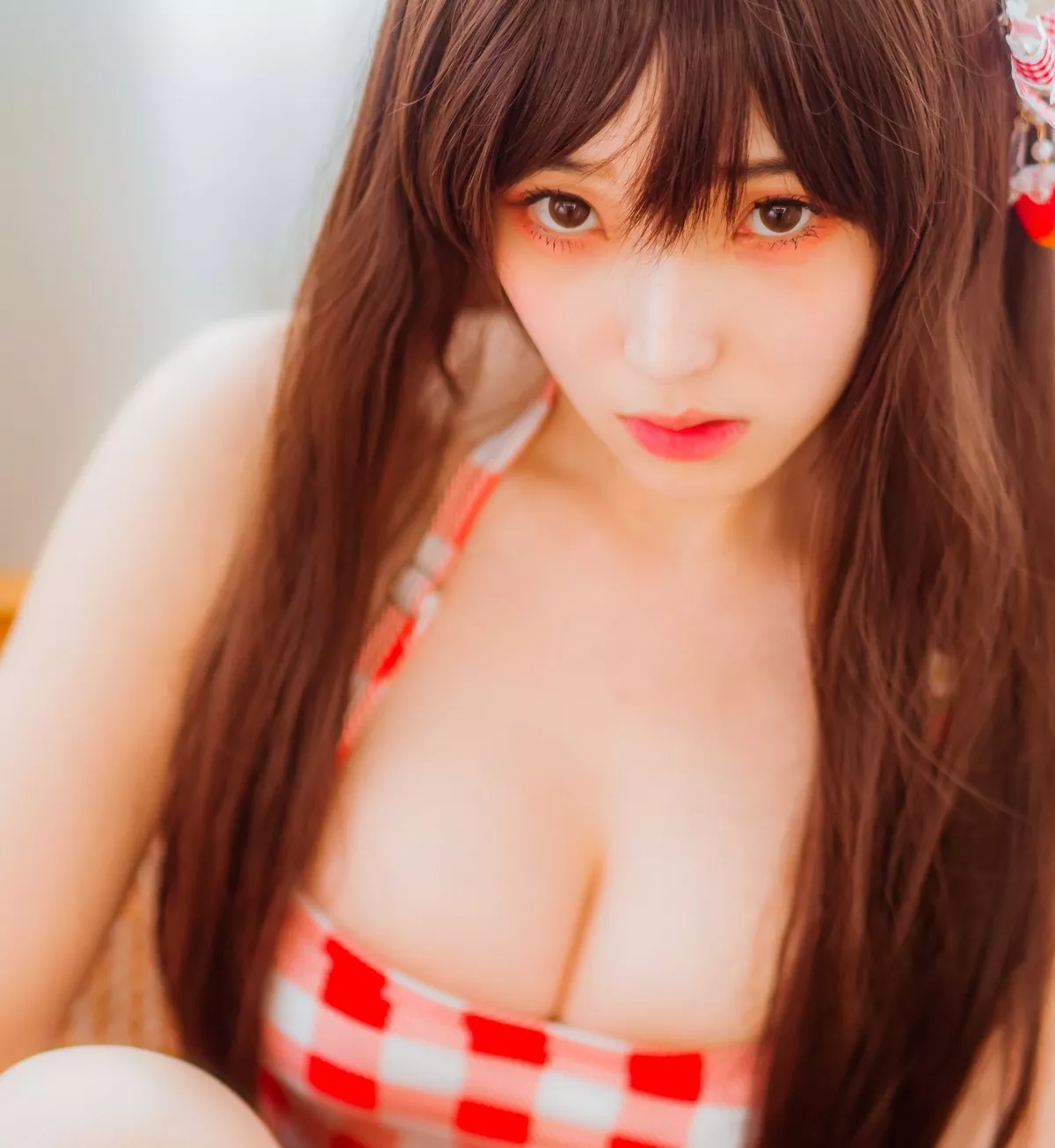 Xgyw.Org_韩国美女Bambi格子半身裙主题私房性感红色格子服饰秀丰满身材迷人诱惑写真61P