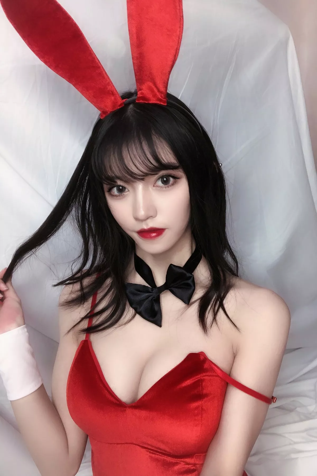 Xgyw.Org_动漫博主Kettoe红丝绒兔女郎主题私房性感红色深V吊带配蕾丝吊袜迷人诱惑写真64P