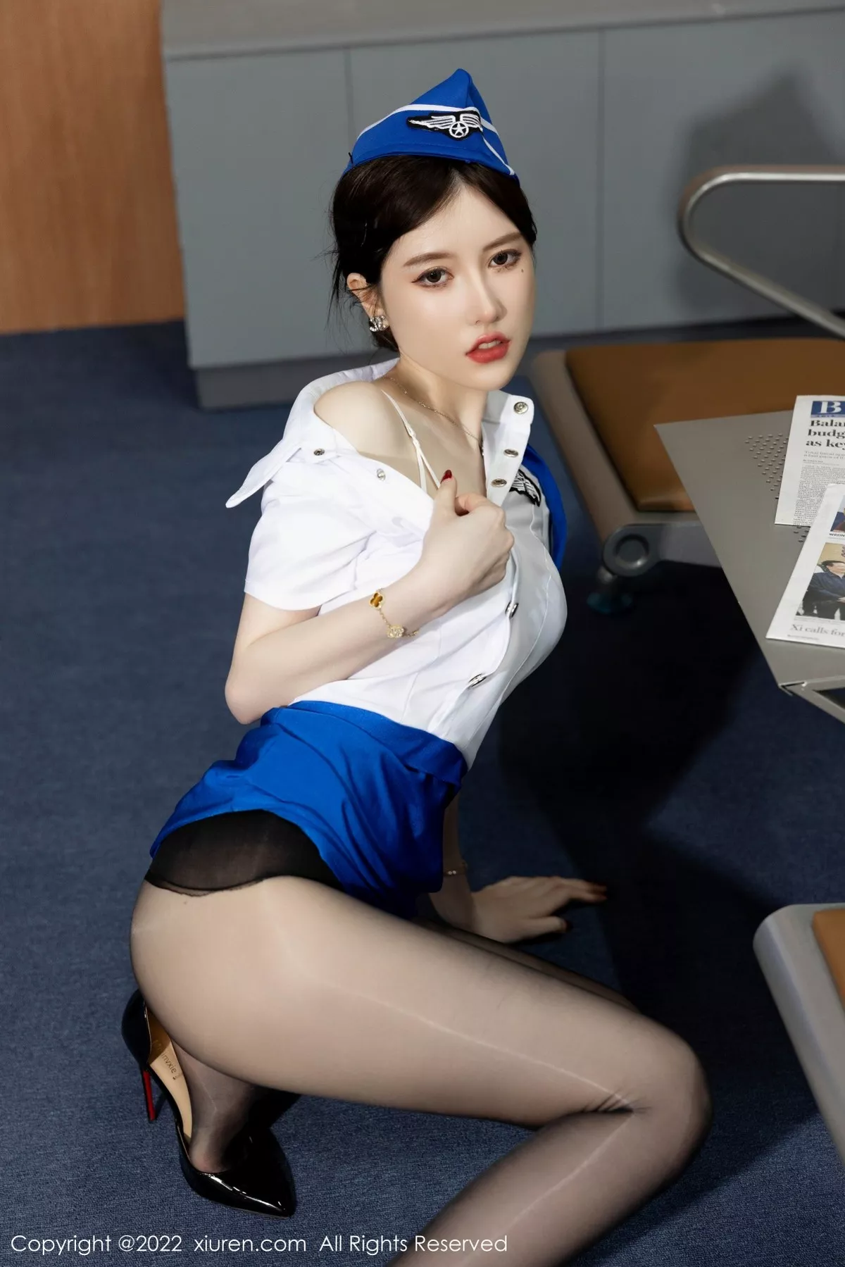 Xgyw.Org_XiuRen第5125期_模特美桃酱海南心愿旅拍制服主题白色内衣配超薄黑丝诱惑写真75P