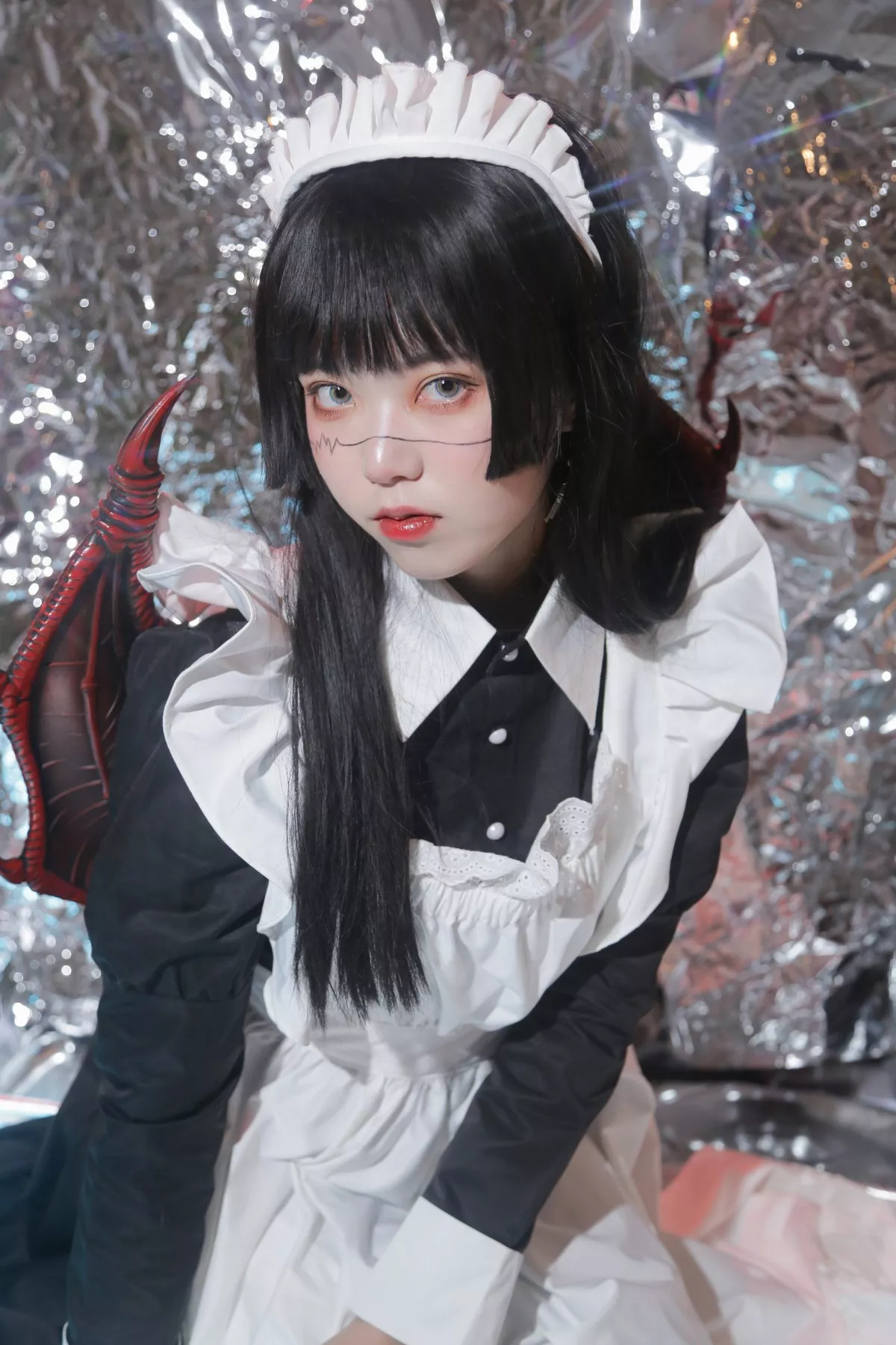 Xgyw.Org_微博妹子Fushii_海堂生化女仆主题美女战士装扮性感黑白女仆长裙迷人写真46P