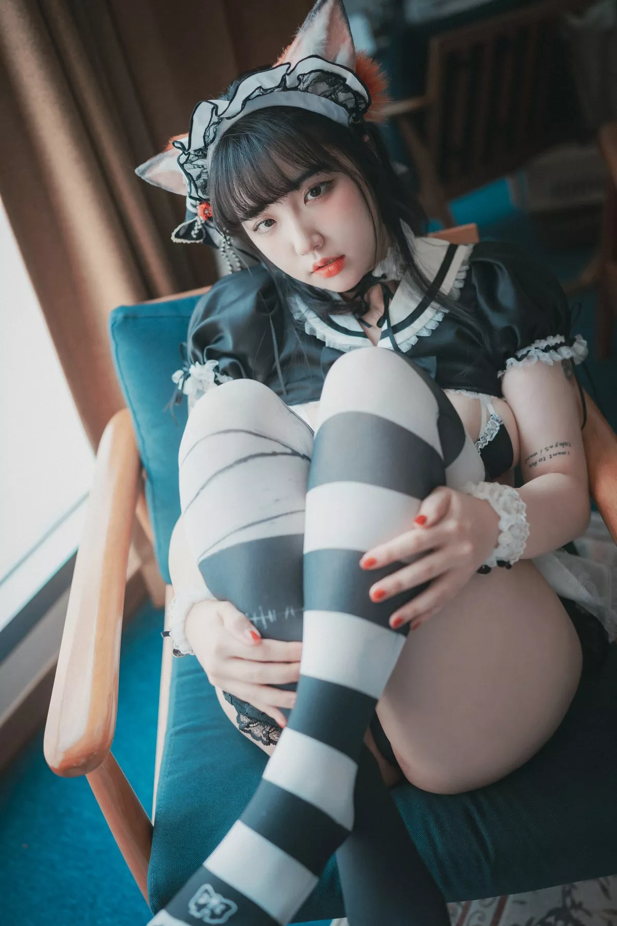 Xgyw.Org_[DJAWA]No.175_模特Echi_Maid Mansion主题黑色女仆装露性感内衣秀豪乳诱惑写真63P