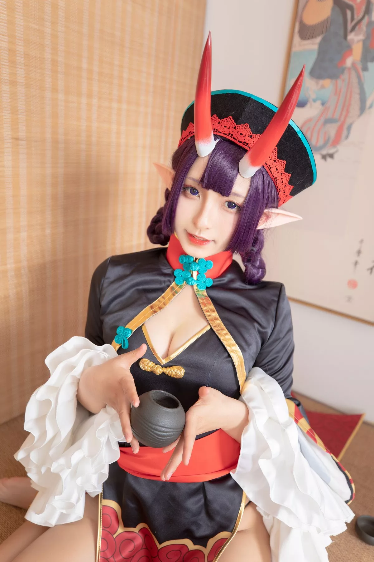 Xgyw.Org_萝莉美女神楽板真冬酒吞cos主题性感黑色短旗袍秀翘臀美腿撩人诱惑写真150P