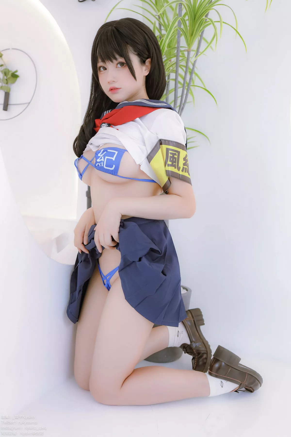 Xgyw.Org_网络美女Nyako喵子风纪委员主题私房半脱性感学生装露风纪内衣撩人诱惑写真85P