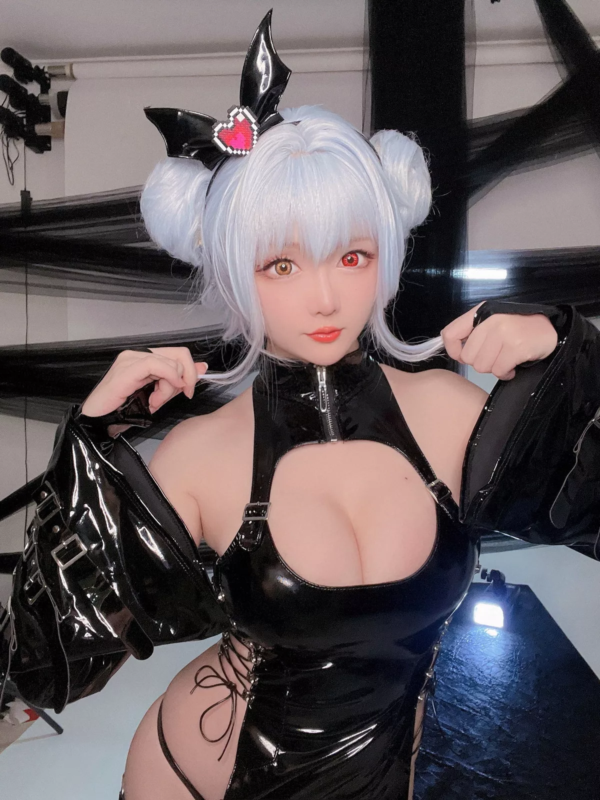 Xgyw.Org_Coser小姐姐星之迟迟水蓝小恶魔主题性感黑色皮质情趣服饰秀翘臀美腿诱惑写真59P