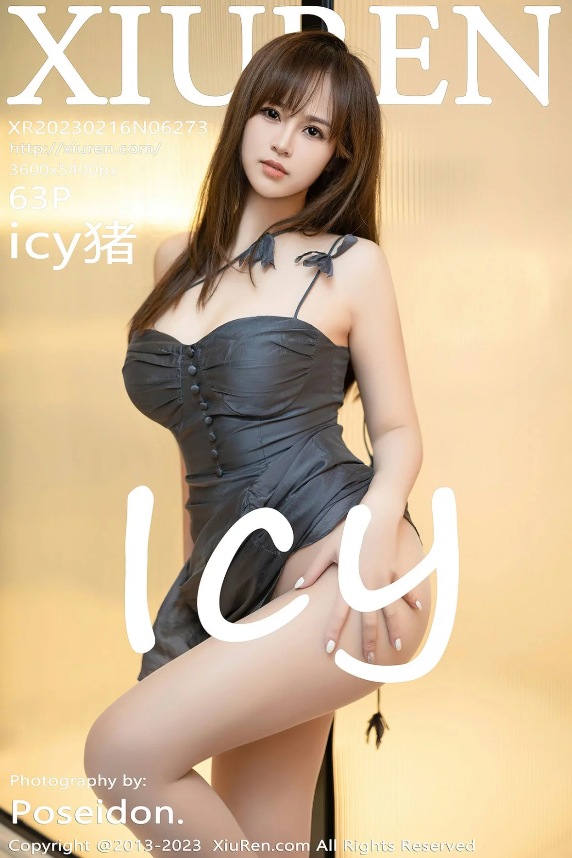 Xgyw.Org_XiuRen第6273期_模特icy猪性感灰色吊带长裙配原色丝袜秀魔鬼身材迷人诱惑写真63P