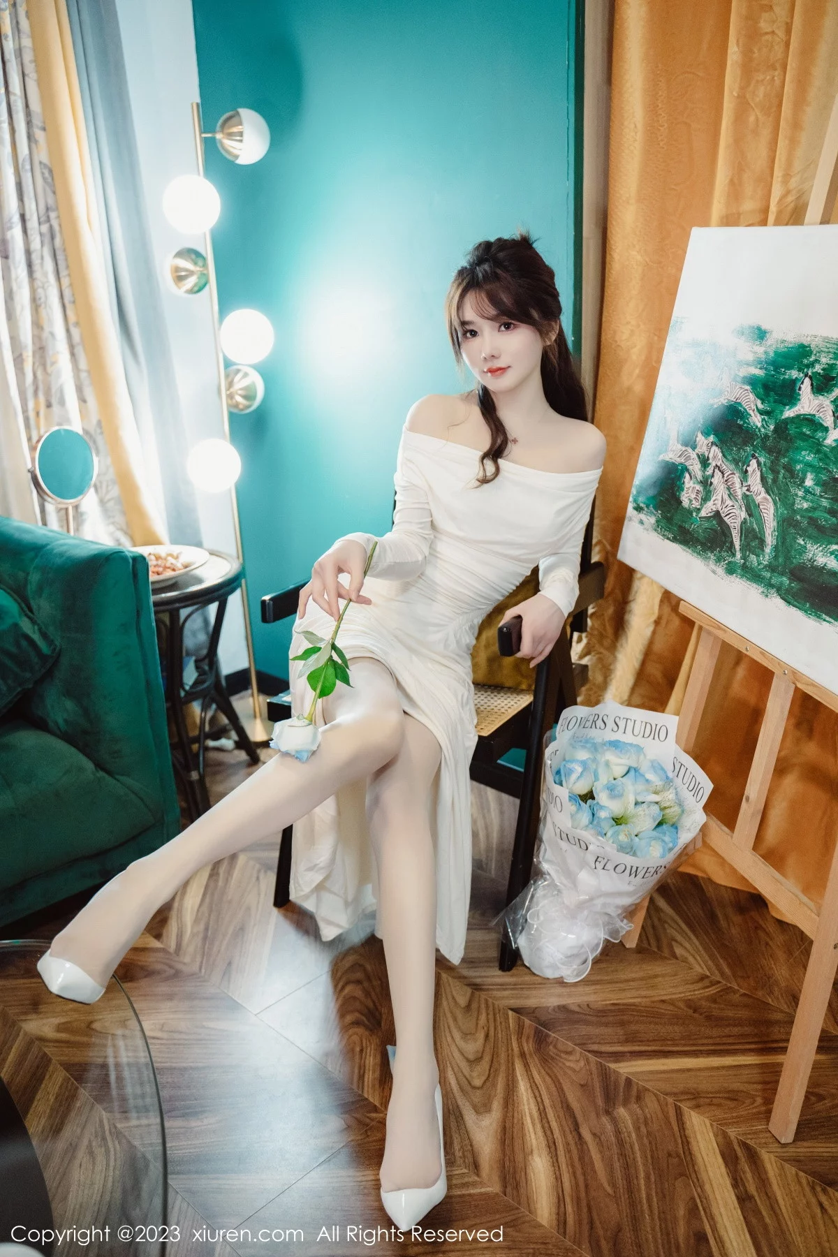 Xgyw.Org_XiuRen第6182期_模特婠婠么脱白色连衣长裙露蕾丝内衣配开档白丝迷人诱惑写真79P