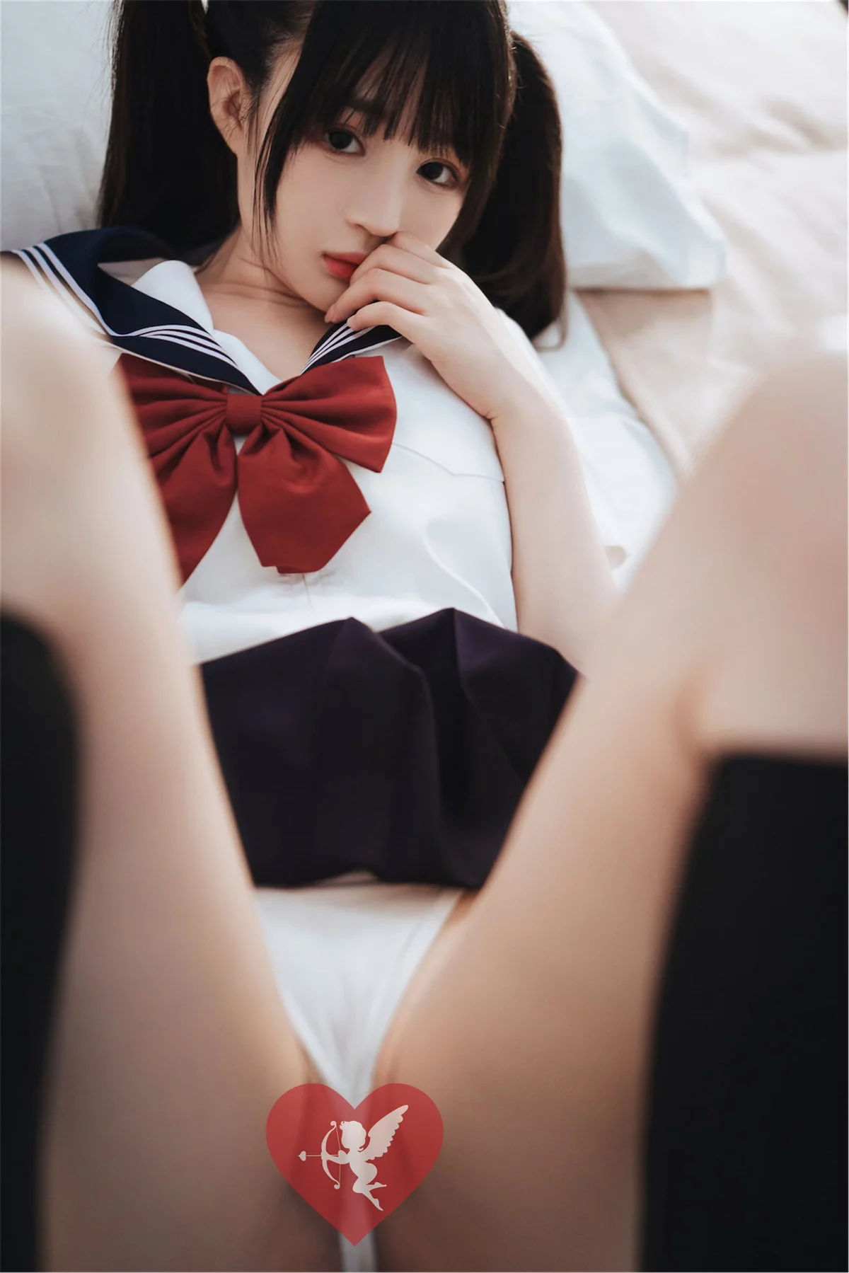 Xgyw.Org_网络美女桜井宁宁双马尾JK主题私房床上半脱性感学生制服露白色内衣诱惑写真65P