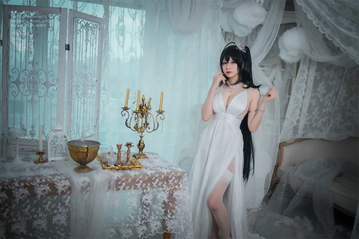 Xgyw.Org_网络美女Nyako喵子大凤纯白婚纱主题性感白色婚纱配白丝吊袜秀美腿诱惑写真65P