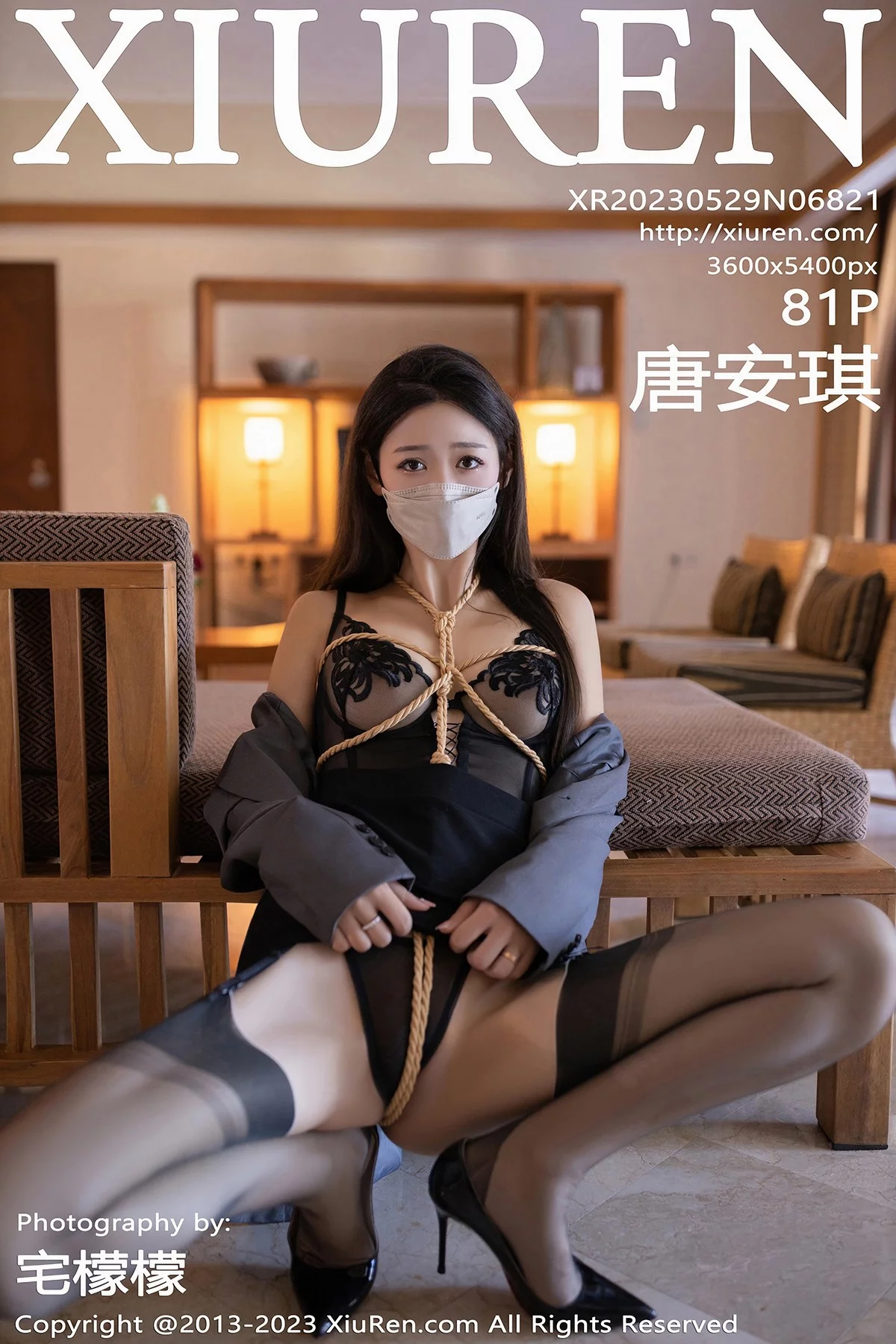 Xgyw.Org_XiuRen第6821期_模特唐安琪情趣捆绑黑色轻透薄纱内衣配黑丝吊袜惹火诱惑写真81P