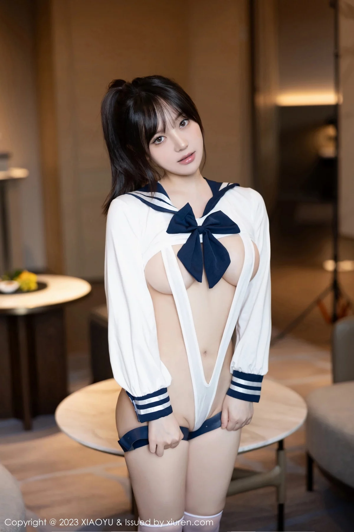 Xgyw.Org_[XiaoYu画语界]Vol.1105_模特豆瓣酱性感白色高开叉情趣服配白丝袜秀丰满身材诱惑写真81P