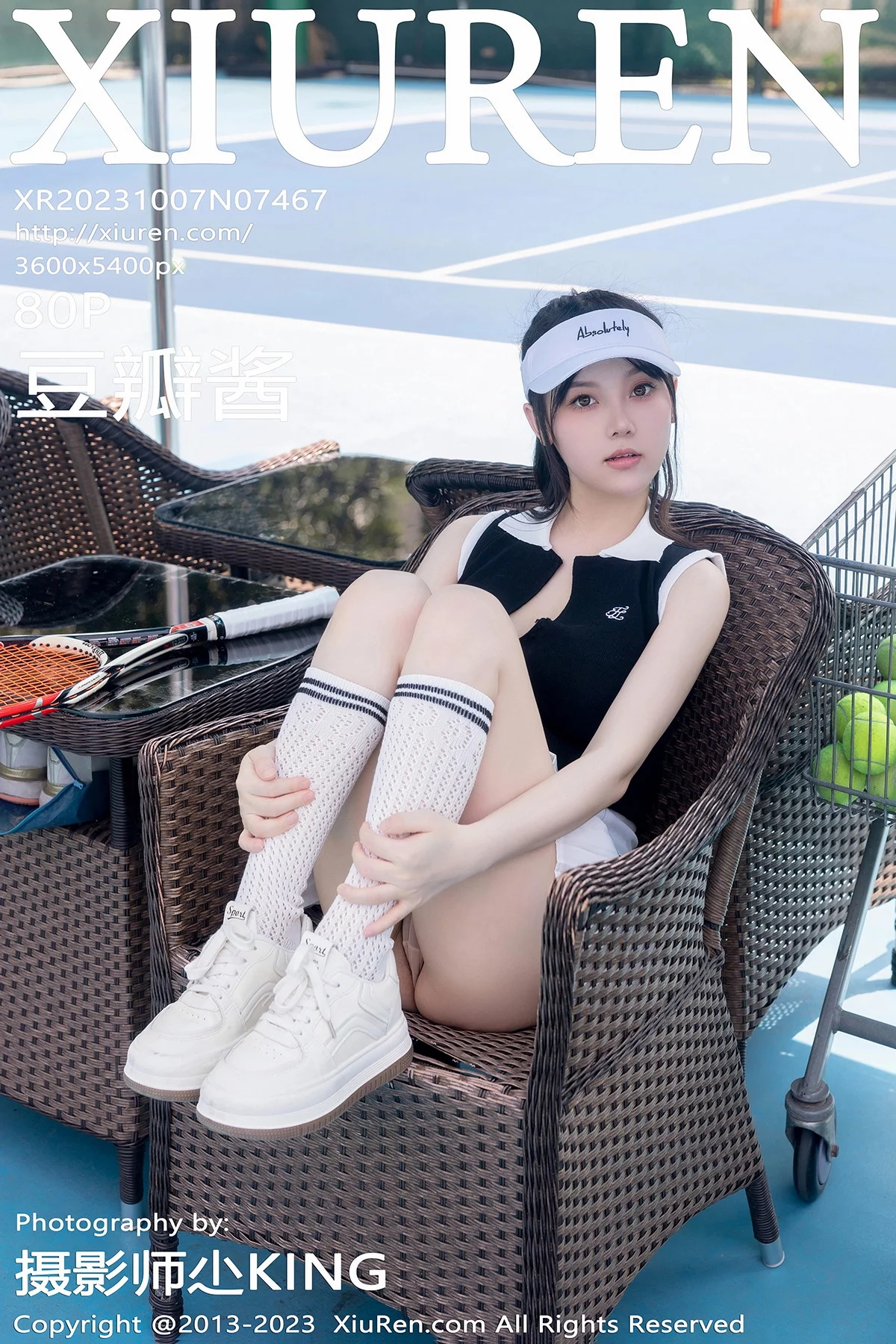 Xgyw.Org_XiuRen第7467期_模特豆瓣酱性感白色短裙网球运动服饰秀翘臀美腿撩人诱惑写真80P