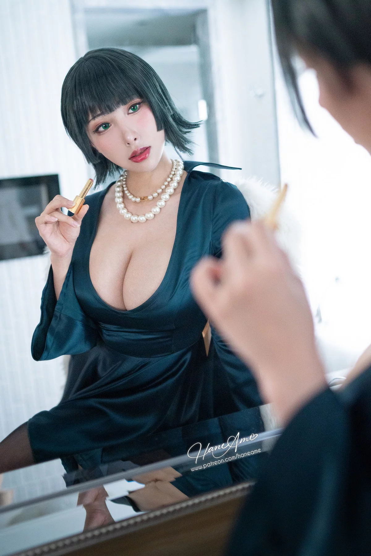 Xgyw.Org_Coser美女雨波_HaneAme吹雪主题私房性感黑色三点式内衣秀惹火身材诱惑写真100P