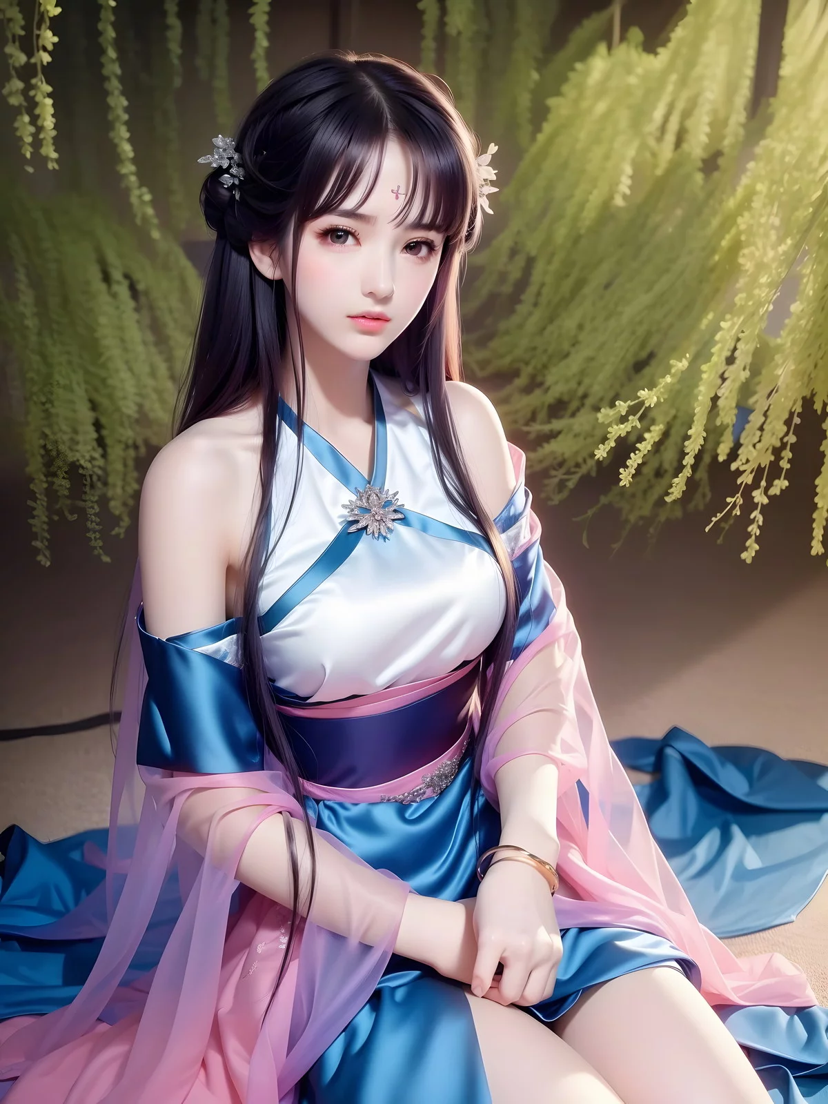 Xgyw.Org_AI美图042期柳梦璃主题性感蓝色吊带短裙美少女迷人写真及下载29P