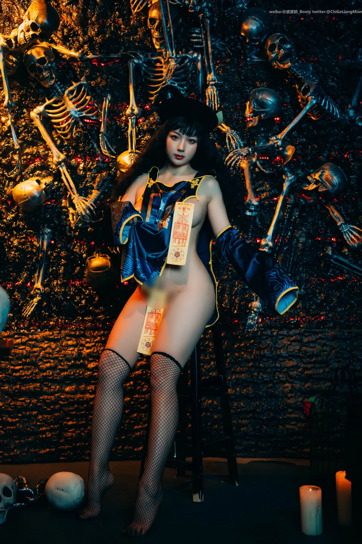 Xgyw.Org_网络美女皮皮奶僵尸少女主题性感情趣僵尸服饰配黑丝网袜秀惹火身材诱惑写真43P