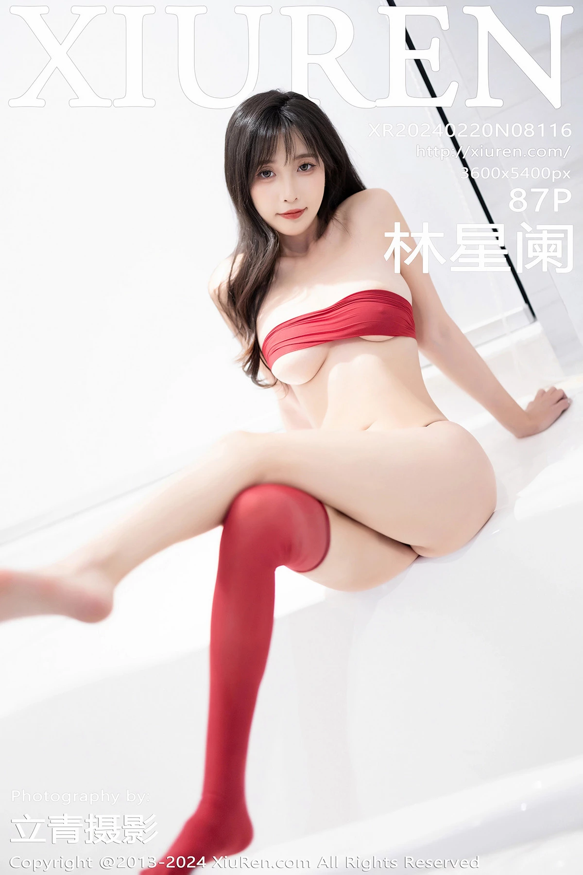 Xgyw.Org_XiuRen第8116期_模特林星阑红色服饰配黑丝袜+黑色情趣服配红丝袜迷人诱惑写真87P