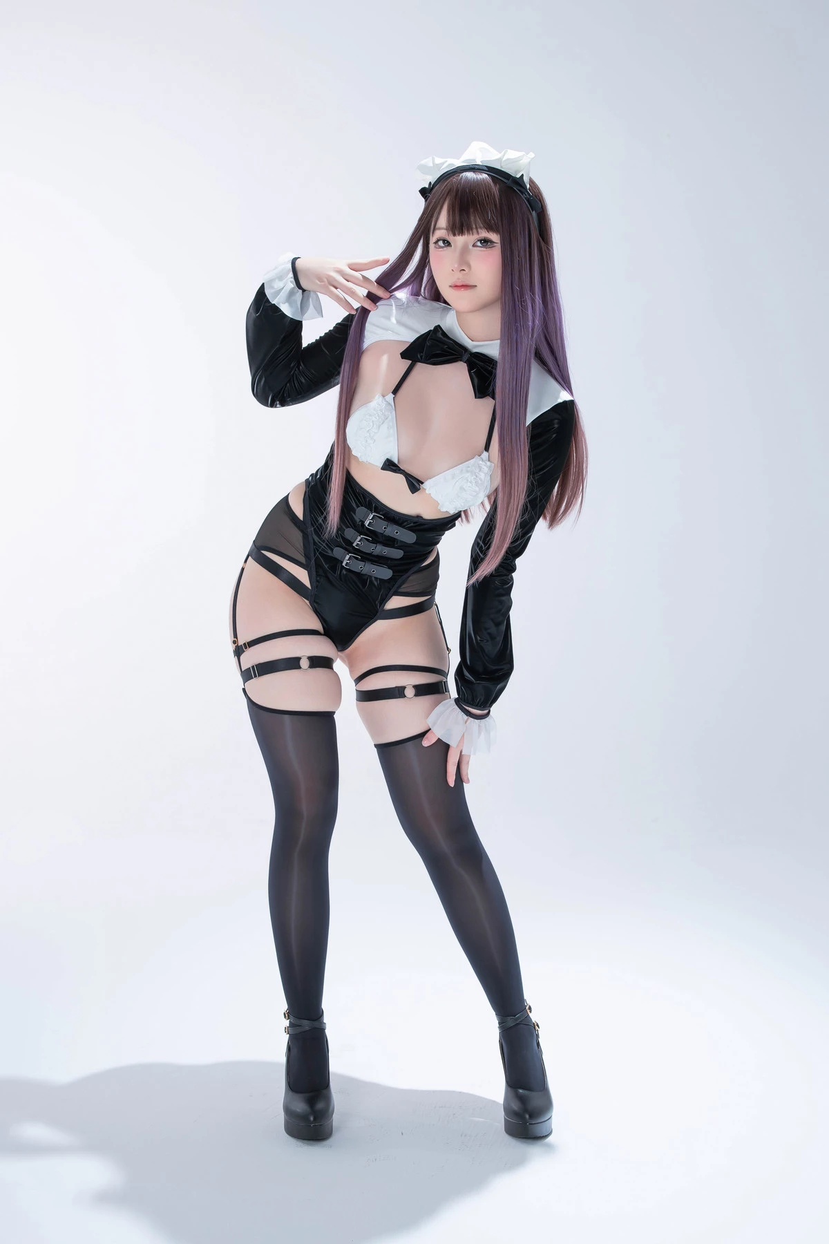 Xgyw.Org_Coser美女屿鱼Yukako绘画人体参考主题性感女仆装露白色内衣配黑丝吊袜秀美腿诱惑写真84P