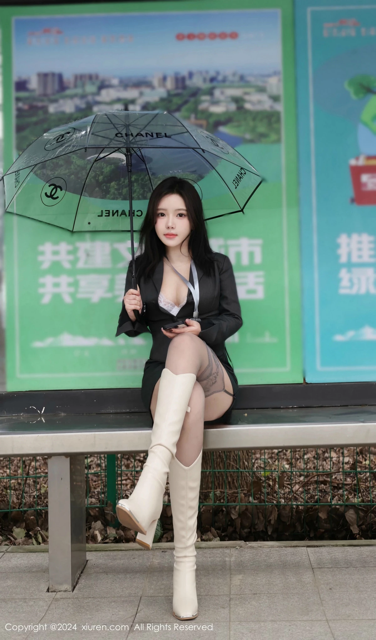 Xgyw.Org_XiuRen第9595期_模特小薯条nienie性感OL制服露情趣内衣配灰丝吊袜秀美腿诱惑写真76P
