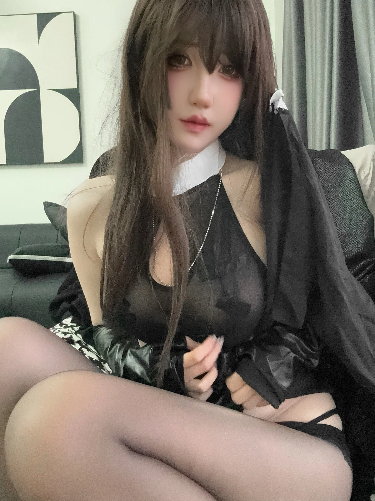 Xgyw.Org_鬼马少女阿薰kaOri毛毛修女主题性感黑色情趣修女服饰配超薄黑丝秀美腿诱惑写真69P