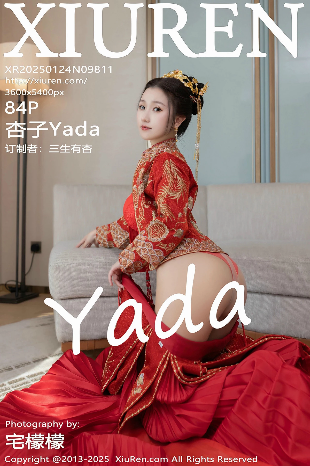 Xgyw.Org_XiuRen第9811期_模特杏子Yada性感新娘装红色情趣内衣配超薄肉丝秀美腿诱惑写真84P