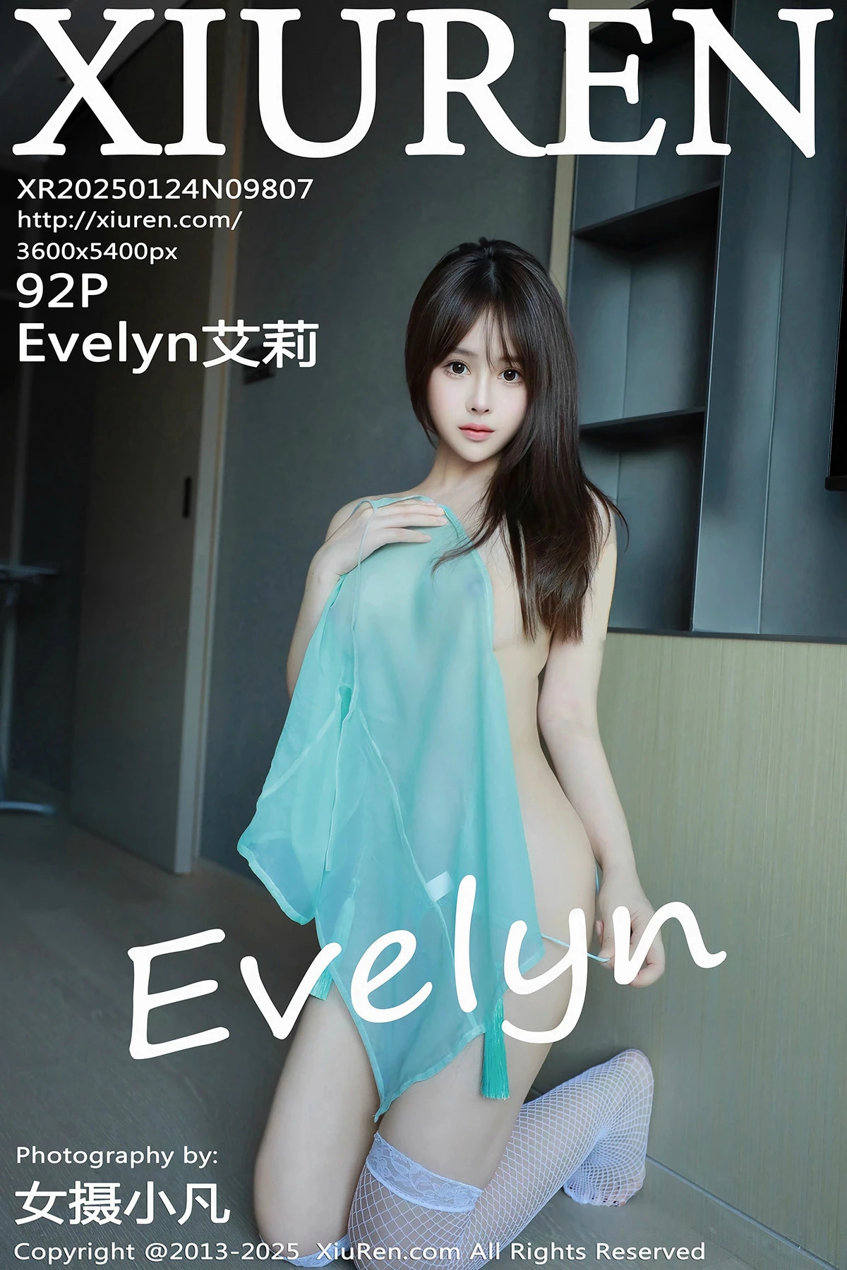 Xgyw.Org_XiuRen第9807期_女神Evelyn艾莉性感绿色情趣服饰配白色网袜秀曼妙身材诱惑写真92P