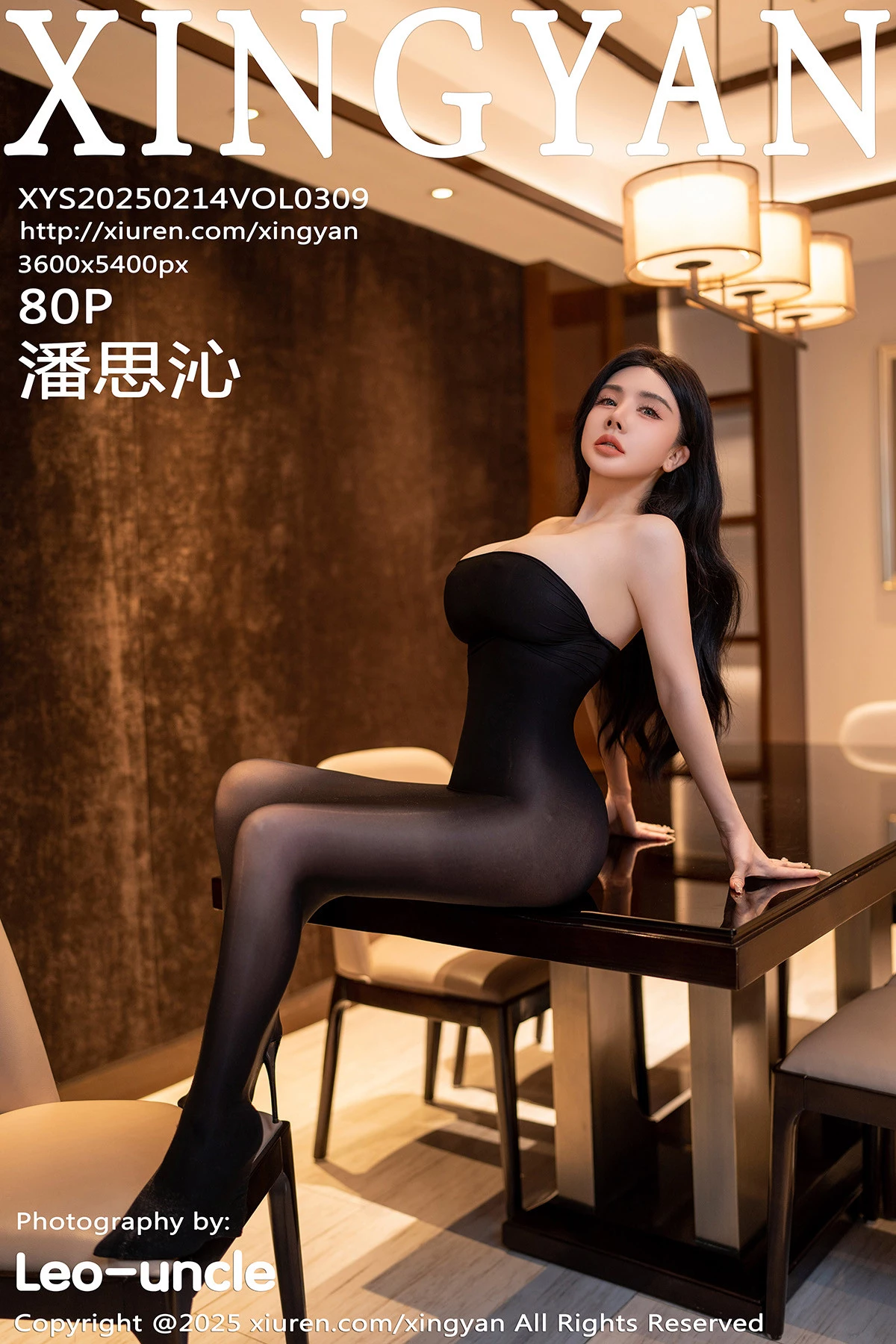 Xgyw.Org_[XINGYAN星颜社]VOL.309_模特潘思沁私房性感超薄黑色连体丝袜秀巨乳肥臀惹火诱惑写真80P
