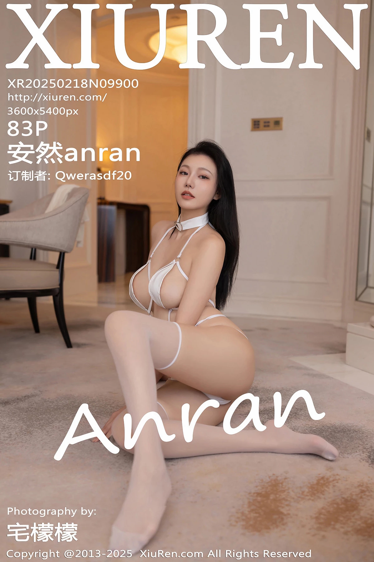 Xgyw.Org_XiuRen第9900期_模特安然anran性感白色情趣内衣配白丝袜秀曼妙身姿撩人诱惑写真83P