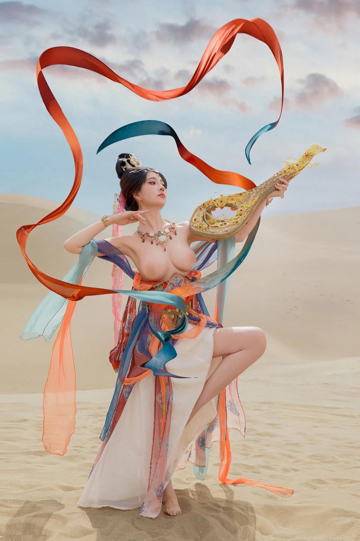 Xgyw.Org_网络美女年年Nnian飞天主题沙漠外景性感仙女薄纱服饰半脱秀婀娜身姿丰满诱惑写真63P
