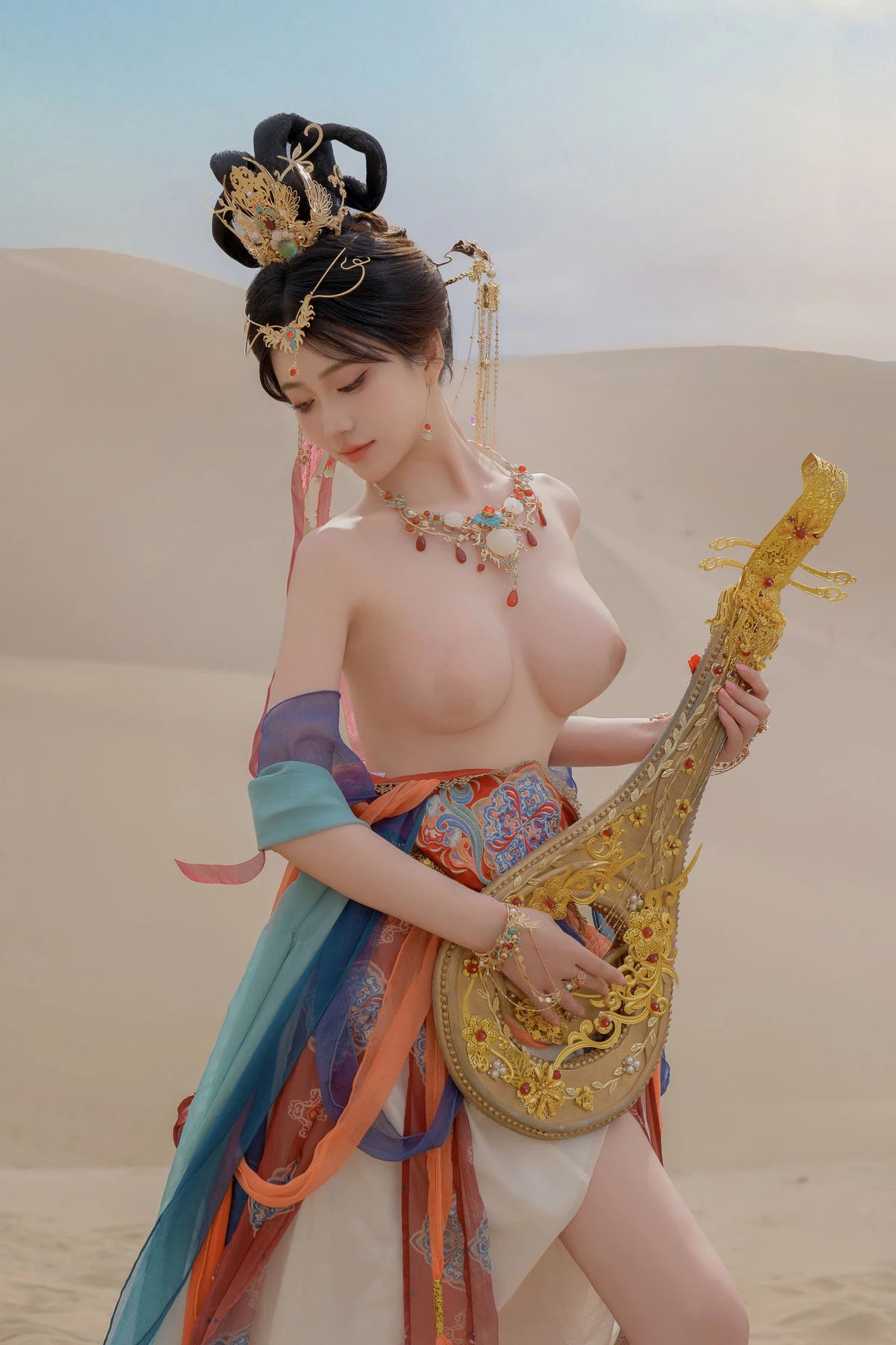 Xgyw.Org_网络美女年年Nnian飞天主题沙漠外景性感仙女薄纱服饰半脱秀婀娜身姿丰满诱惑写真63P