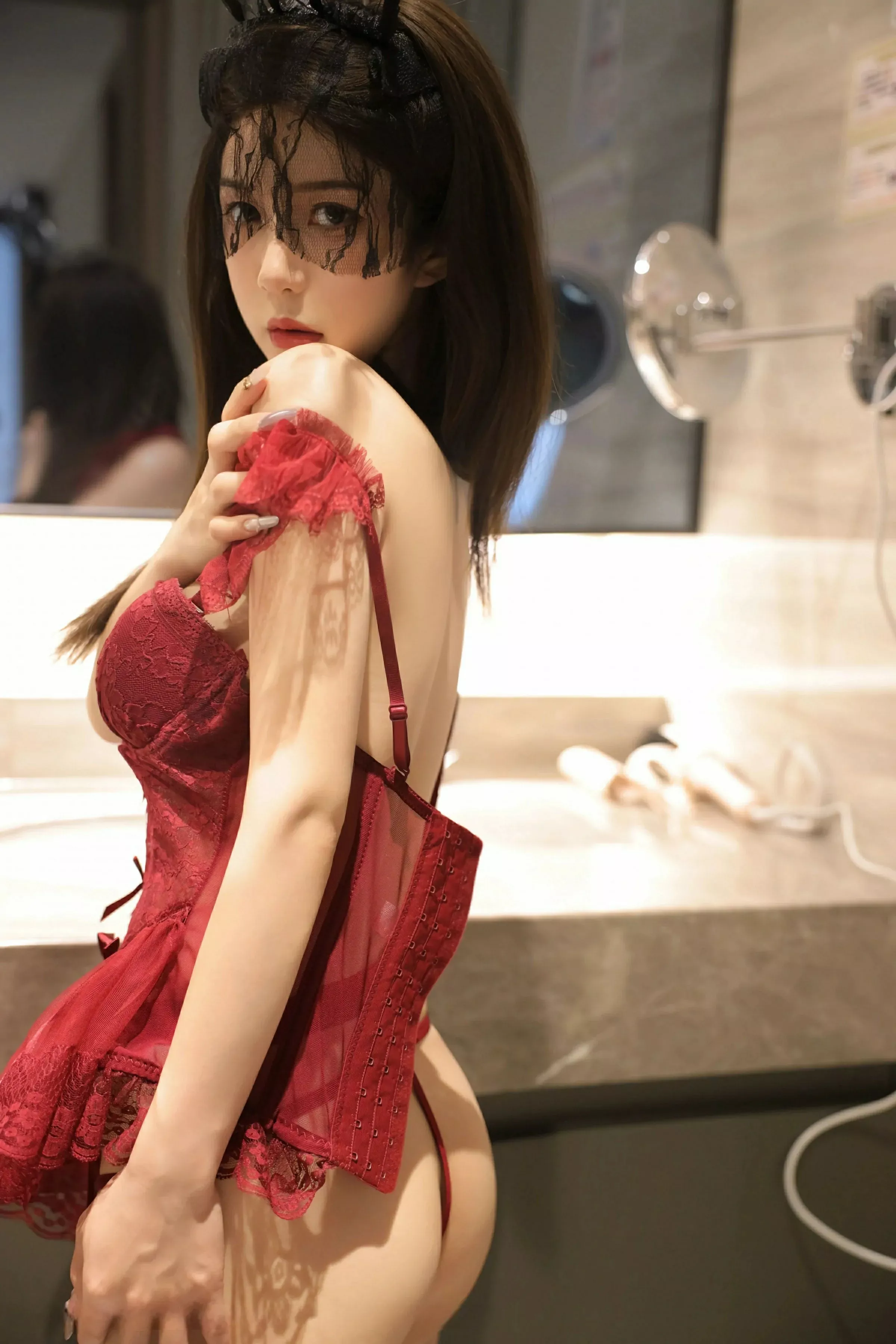 Xgyw.Org_[XiuRen秀人网]No.10386_新人模特李安妮性感红色情趣内衣配黑丝吊袜秀丰腴身材诱惑写真80P