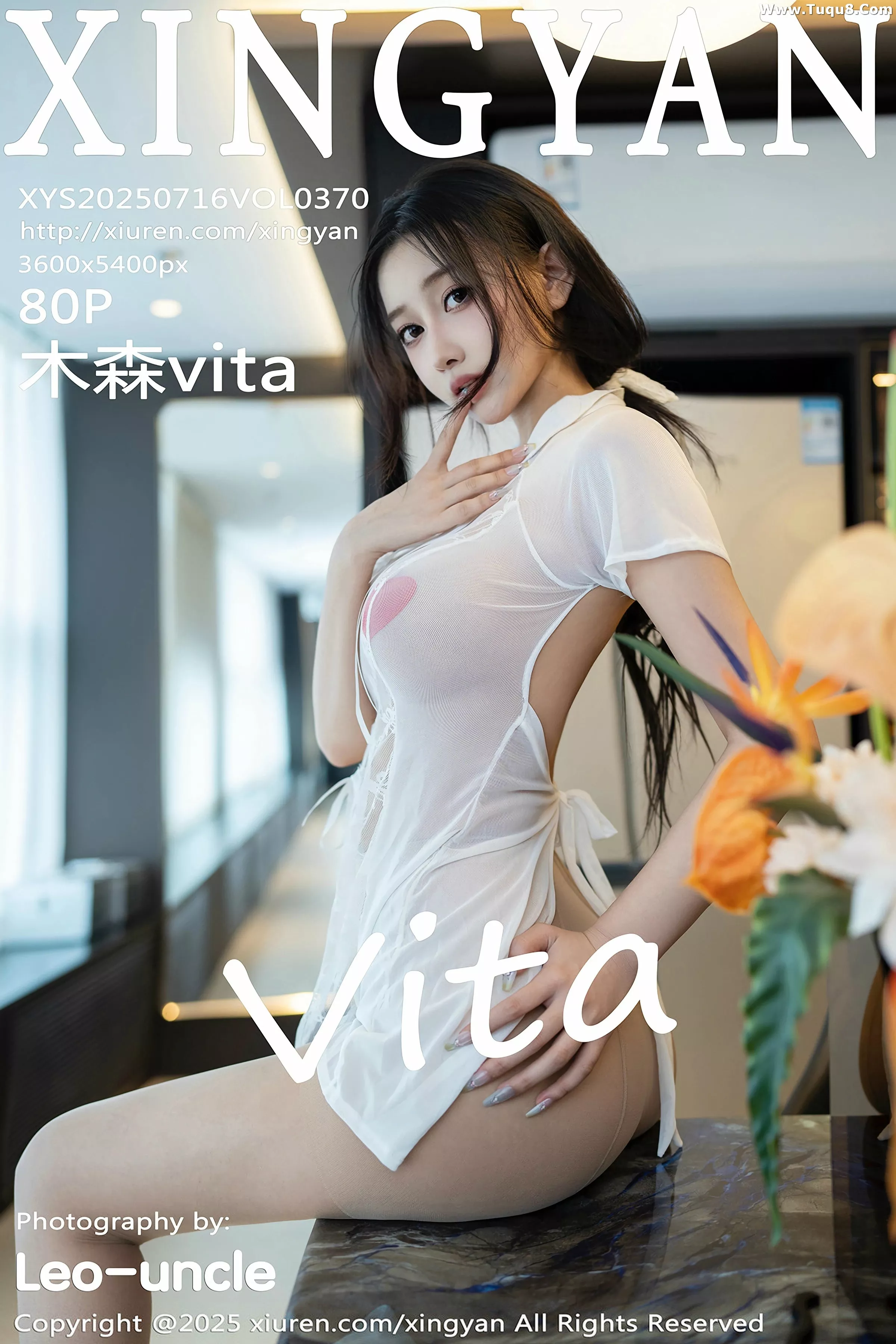 Xgyw.Org_[XINGYAN星颜社]VOL.370_模特木森vita性感白色情趣服饰配无内肉丝秀丰满身材诱惑写真80P
