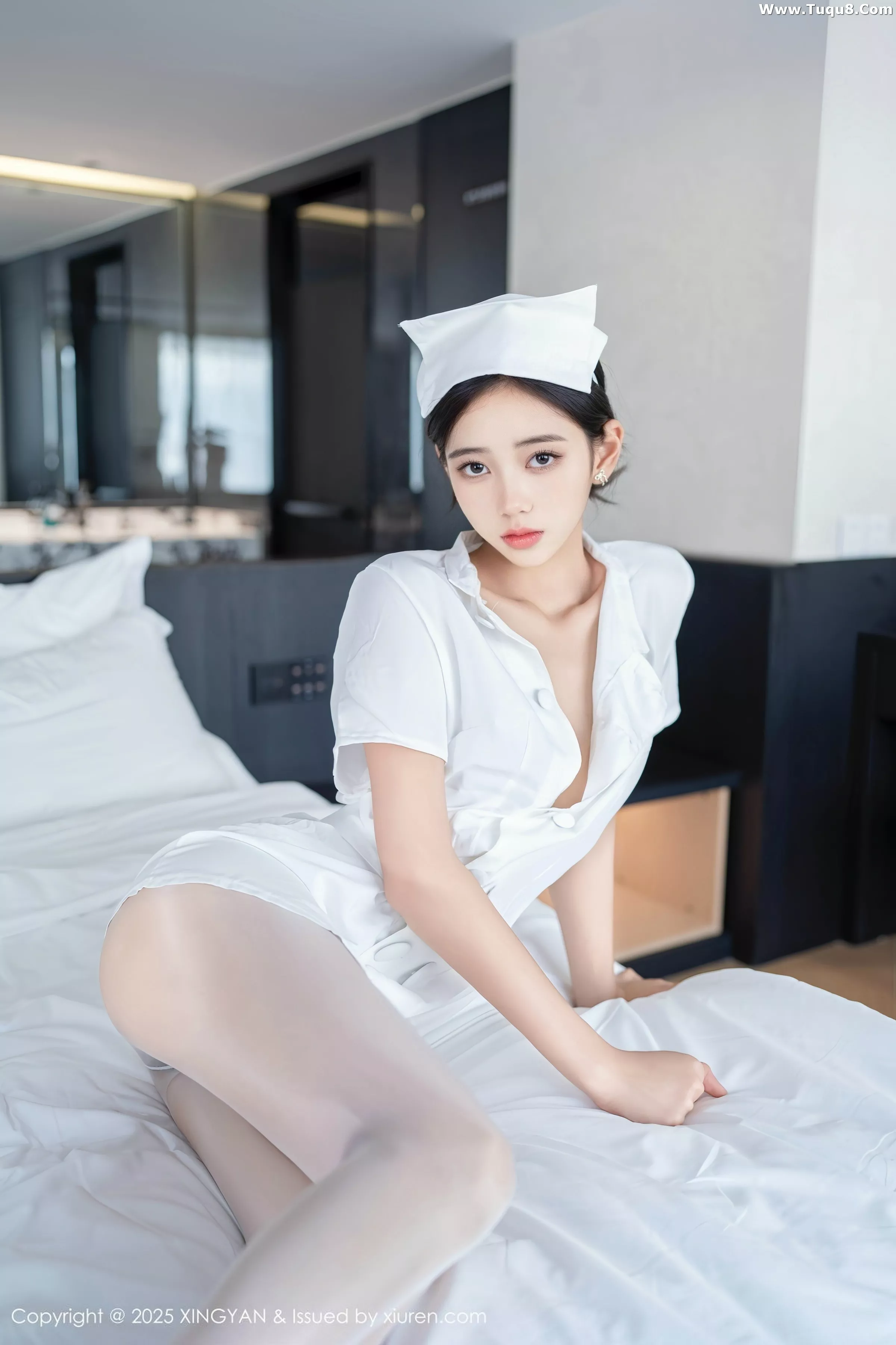 Xgyw.Org_[XINGYAN星颜社]VOL.371_模特时安安性感白色护士服配超薄无内白丝秀柔美身姿诱惑写真75P