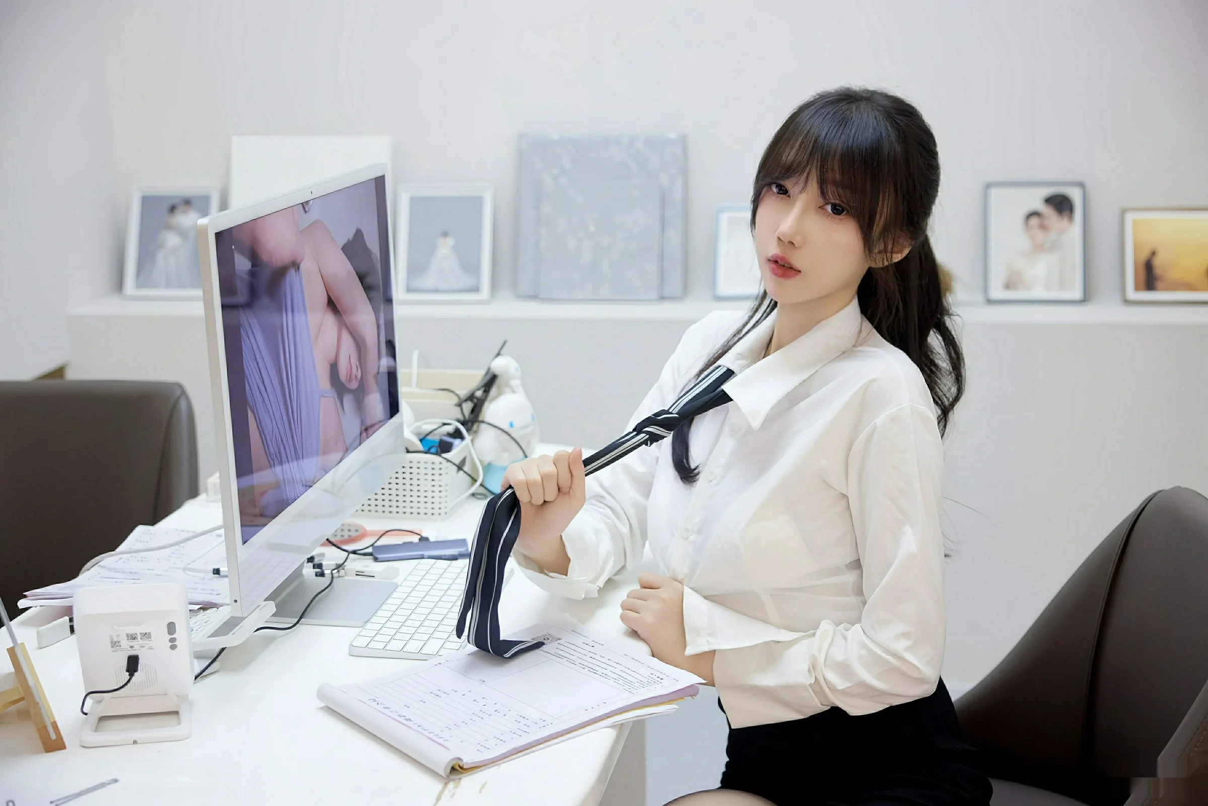 Xgyw.Org_[XiuRen秀人网]No.10636_模特玥儿玥er性感白色衬衫配黑色短裙露超薄黑丝秀美腿诱惑写真58P