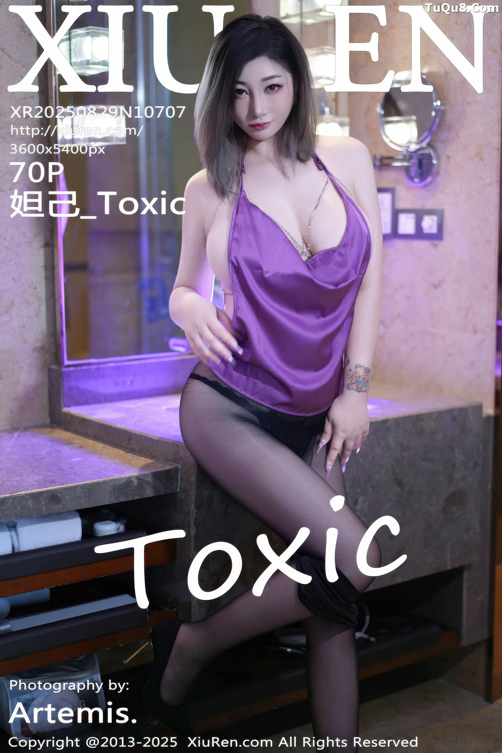 Xgyw.Org_[XiuRen秀人网]No.10707_女神妲己_Toxic性感紫灰上衣配超薄黑丝秀雪峰美臀完美诱惑写真70P