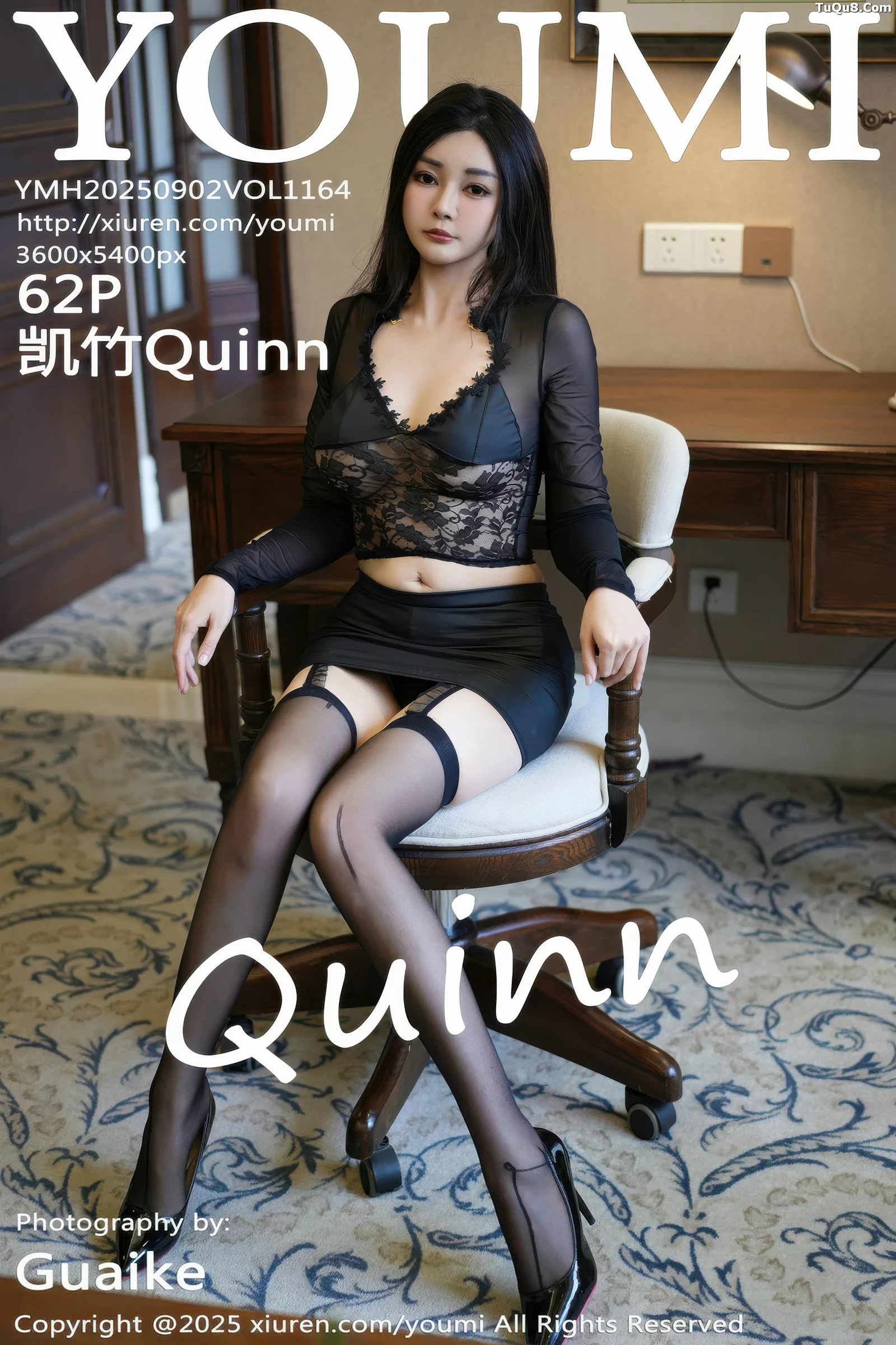 Xgyw.Org_[YouMi尤蜜荟]Vol.1164_模特凯竹Quinn性感黑色情趣内衣配黑丝吊袜秀丰腴身材诱惑写真62P
