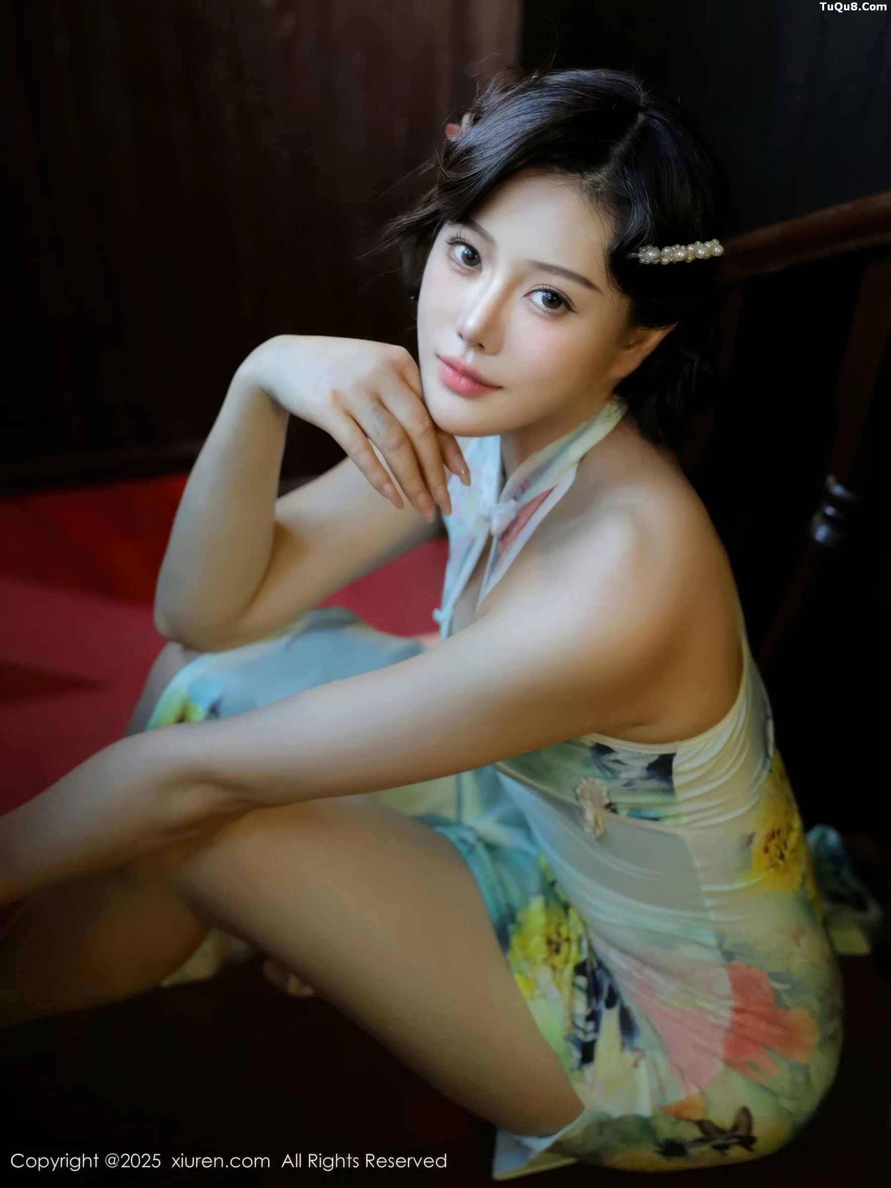 Xgyw.Org_[XiuRen秀人网]No.10749_新人模特莉莉安娜o性感绿色旗袍配超薄肉丝秀丰满身材诱惑写真73P