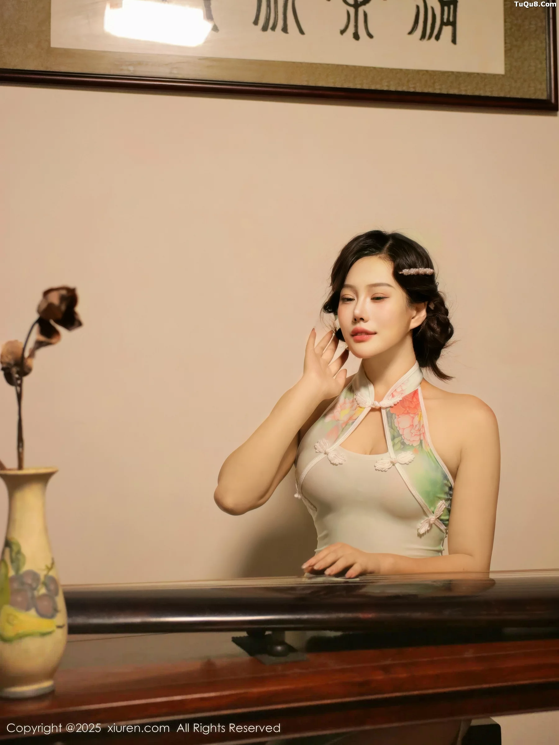 Xgyw.Org_[XiuRen秀人网]No.10749_新人模特莉莉安娜o性感绿色旗袍配超薄肉丝秀丰满身材诱惑写真73P