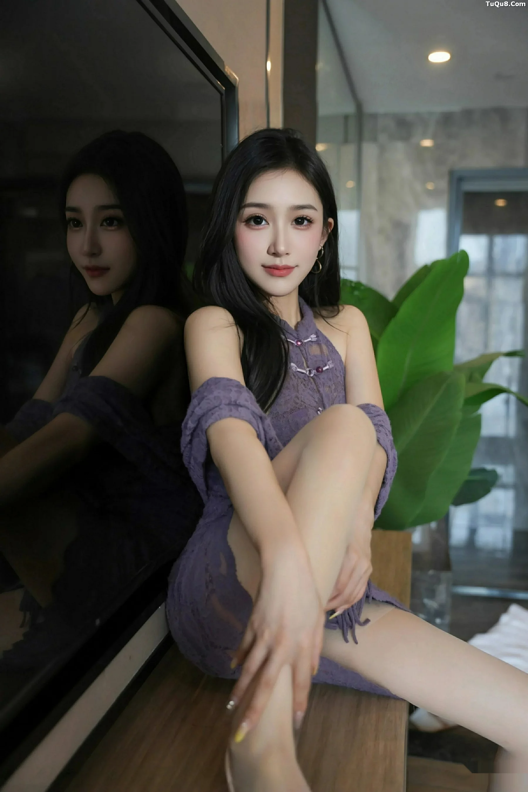 Xgyw.Org_[XiuRen秀人网]No.10801_模特小阿娇Gill性感紫色连衣长裙配白色丝袜秀完美身材诱惑写真70P