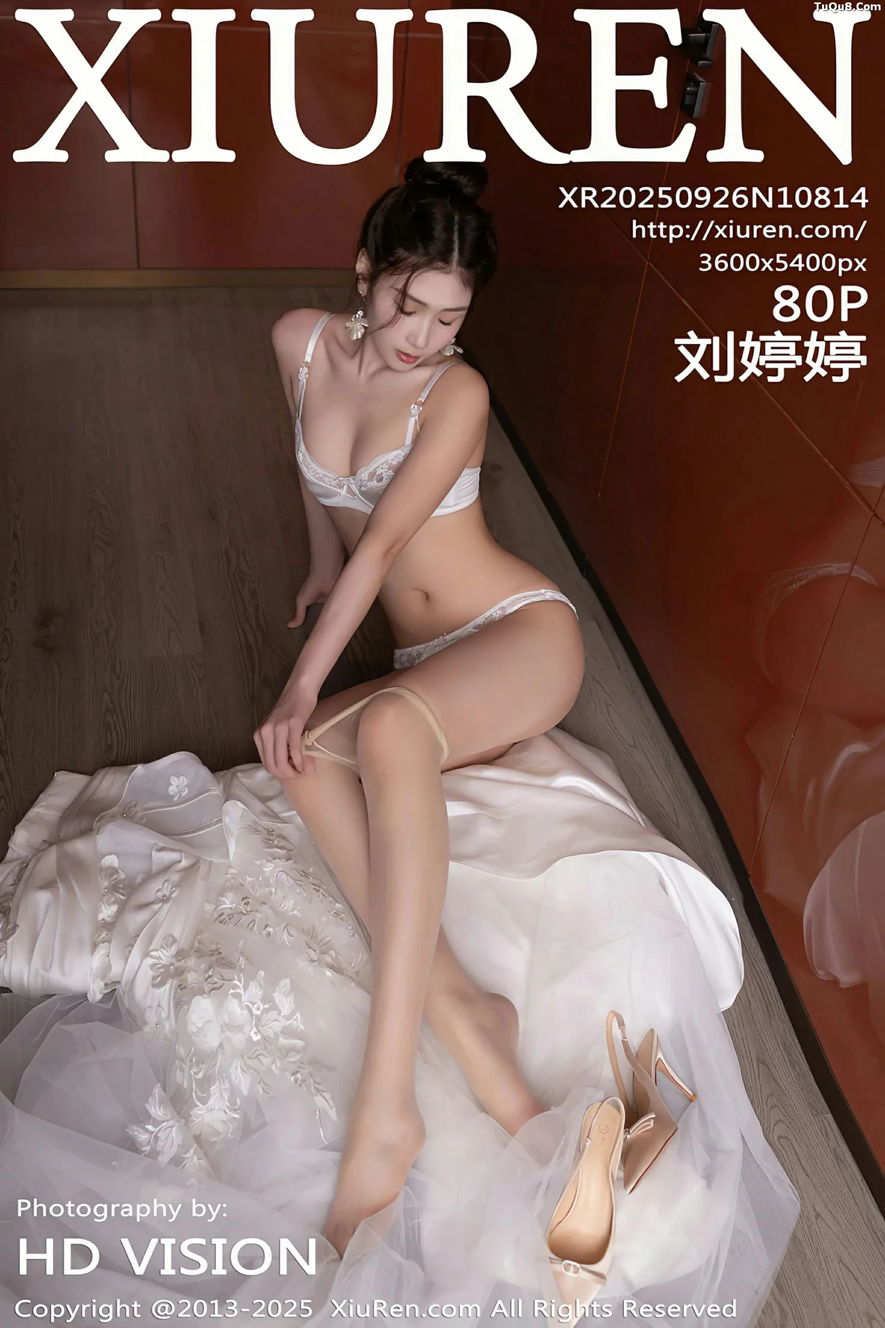 Xgyw.Org_[XiuRen秀人网]No.10814_模特刘婷婷性感白色婚纱露白色内衣配超薄肉丝秀美腿诱惑写真80P