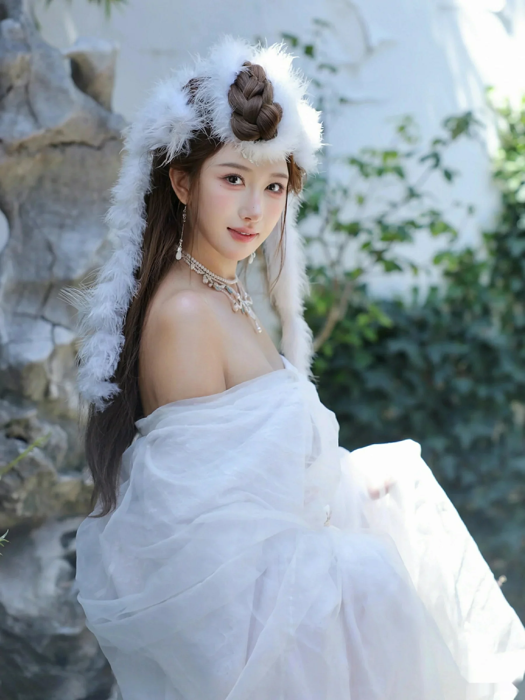 Xgyw.Org_[XiuRen秀人网]No.10843_模特金允希Yuki性感白色锦毛鼠装扮低胸秀丰腴身材完美诱惑写真78P