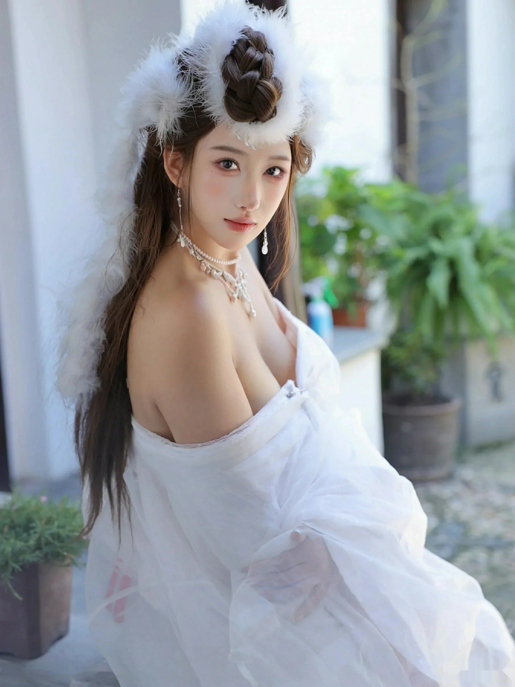 Xgyw.Org_[XiuRen秀人网]No.10843_模特金允希Yuki性感白色锦毛鼠装扮低胸秀丰腴身材完美诱惑写真78P