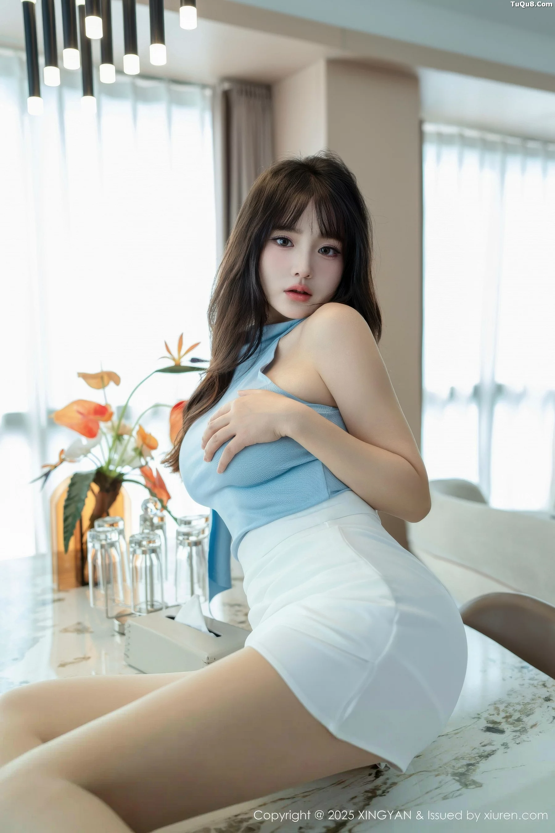 Xgyw.Org_[XINGYAN星颜社]VOL.418_模特沈南汐RuRu性感白色包臀裙配超薄肉丝秀凹凸身材诱惑写真73P